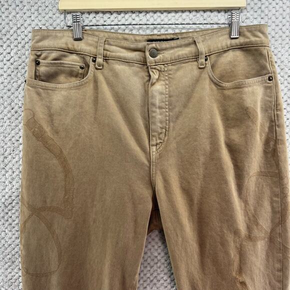 Lauren Ralph Lauren Jeans Women 16 Beige Denim High Rise Slim Straight Western - Picture 3 of 16